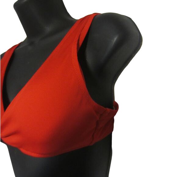 Shade & Shore Red Bikini Top Strappy Back Underwire Support 32B - Picture 3 of 7